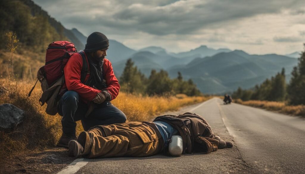 Ilustração do Bom Samaritano representando amor ao próximo e solidariedade Ilustração do Bom Samaritano representando amor ao próximo e solidariedade