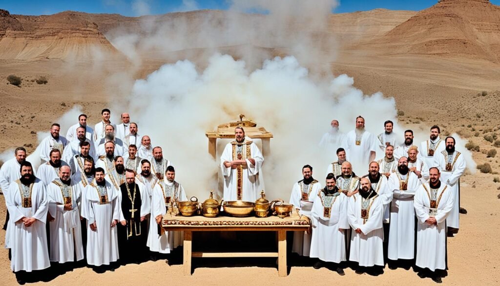 Cerimônia de sete dias na consagração sacerdotal