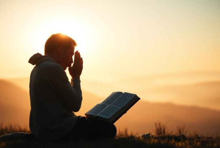 Reflexão sobre Tiago 5:16 e a importância da oração.