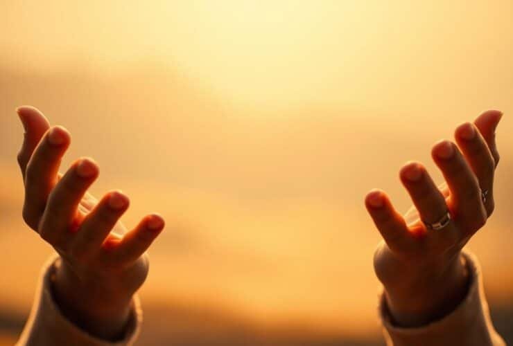 Coloque suas preocupações nas mãos de Deus e ore por tranquilidade.