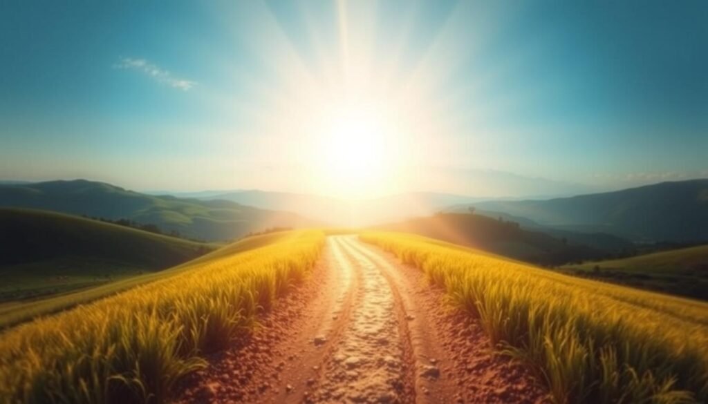 luz divina no caminho da fé